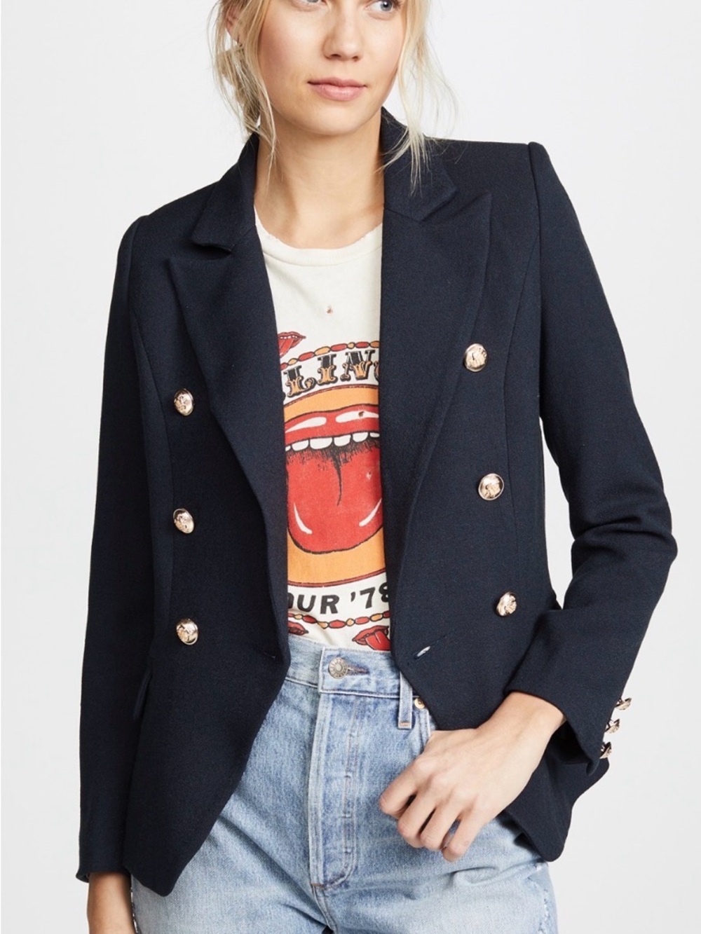 NWT Lioness Palermo Navy Double-Breasted Blazer w/Gold Buttons (Social Threads)